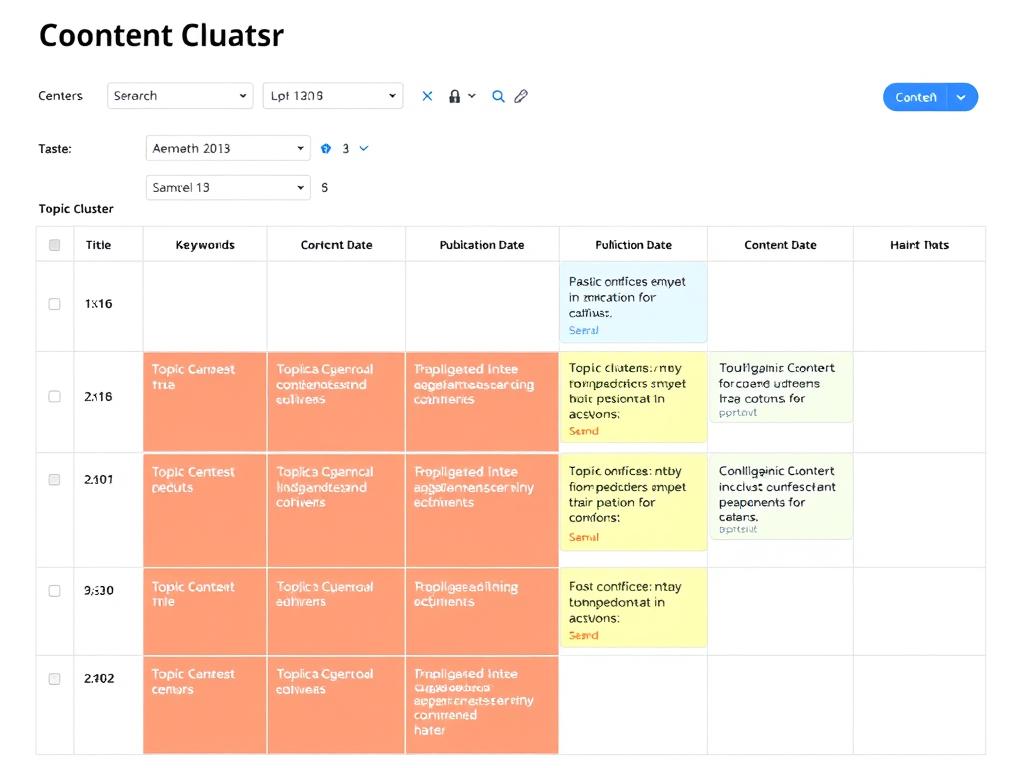 Content calendar template for topic clusters preview Content calendar template for topic clusters preview