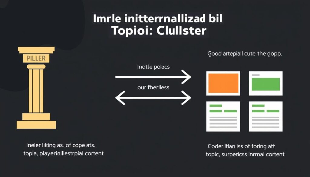 Internal linking implementation for SEO topic clusters showing link patterns Internal linking implementation for SEO topic clusters showing link patterns